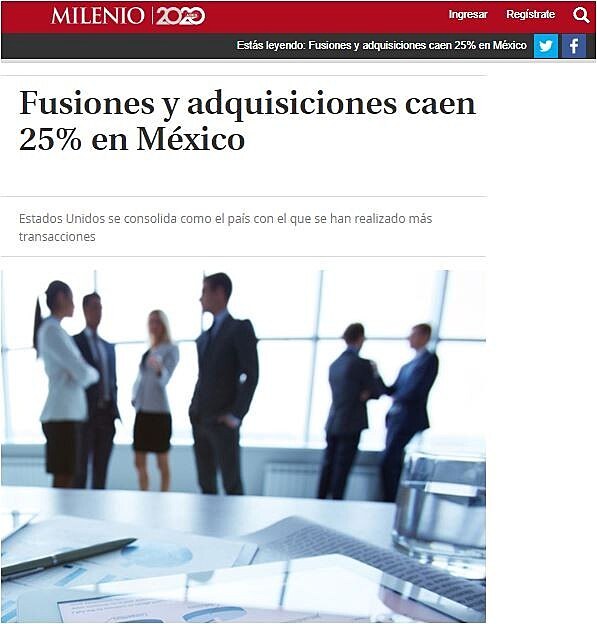 Fusiones y adquisiciones caen 25% en Mxico